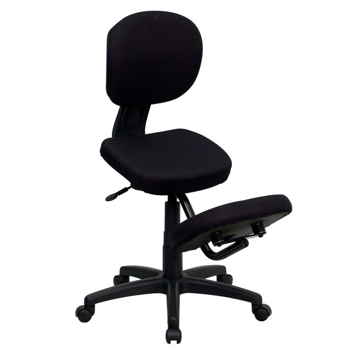Tatum Mobile Ergonomic Kneeling Posture Task Office Chair with Back in Fabric