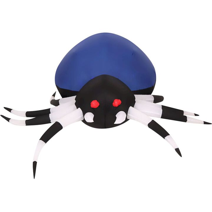Haunted Hill Farm 6ft Inflatable Spider Blue Body w/ Disco light