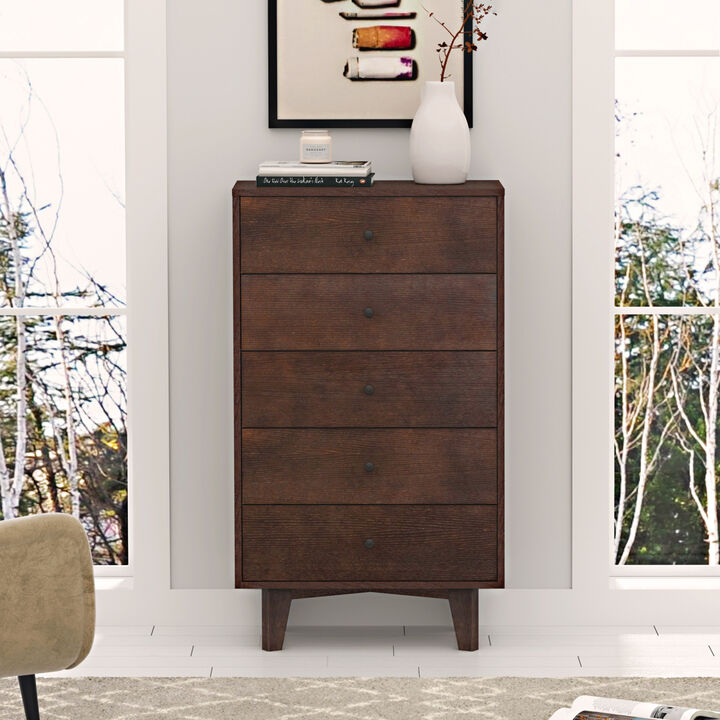 Real Wood Storage Cabinet with Retro Handle