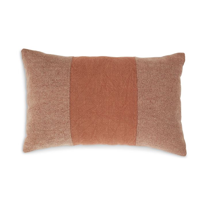 Ako Lumbar Pillow Set of 4, 14 x 22 Slim, Stonewashed Striped, Spice Pink -