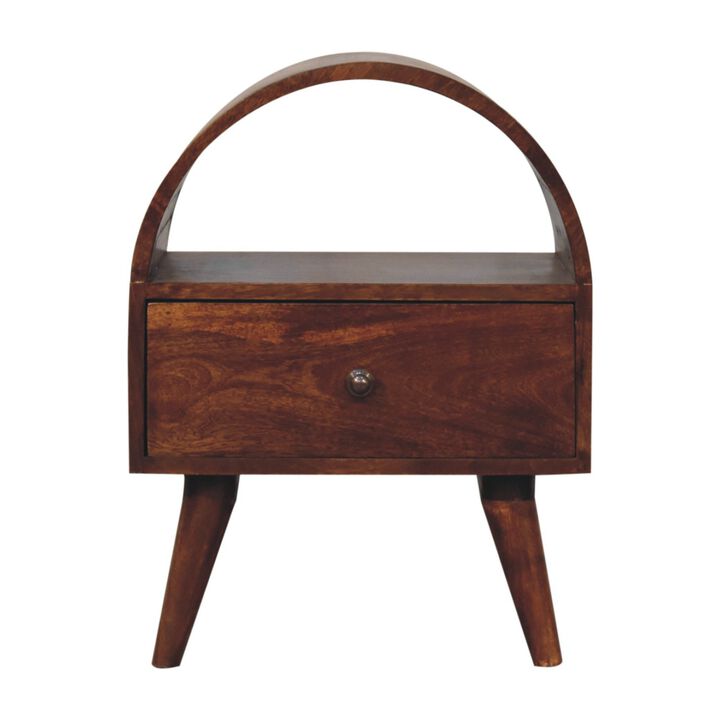 Artisan Furniture Solid Wood Chestnut Dome Bedside
