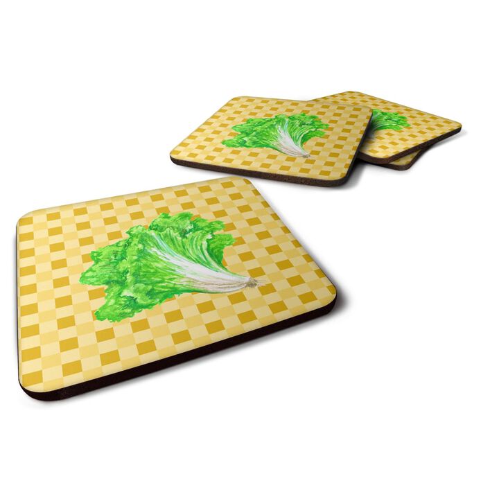 Caroline's Treasures Lettuce on Basketweave Decorative coasters, 3.5, Multicolor