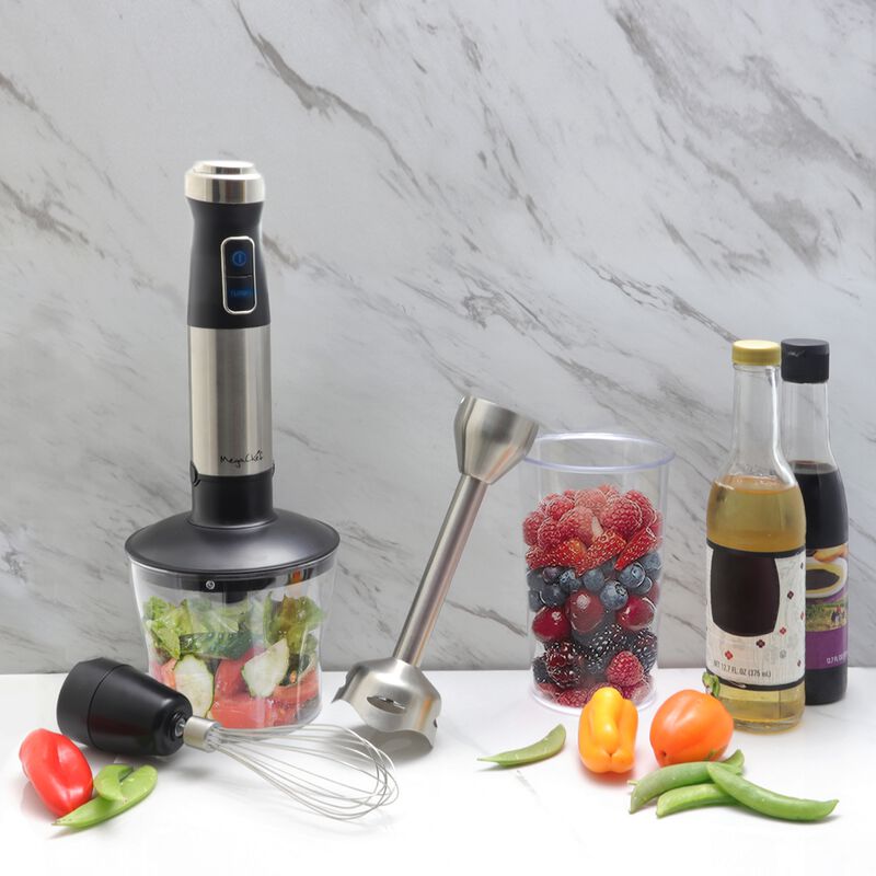 MegaChef 4 in 1 Multipurpose Immersion Hand Blender With Speed Control and Accessories