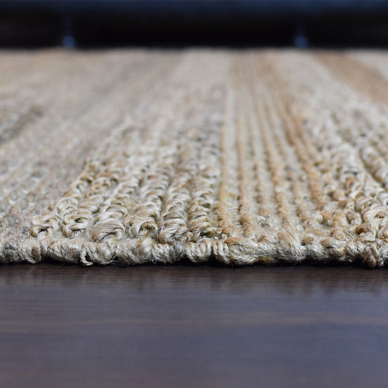 HAND WOVEN JUTE ECO-FRIENDLY Contemporary AREA RUGS  - 8'x10', Rectangle Shape, Beige Color, Contemporary, High Pile, Natural Fiber, Outdoor Indoor Handmade Area Rugs for Living Room (J00047)