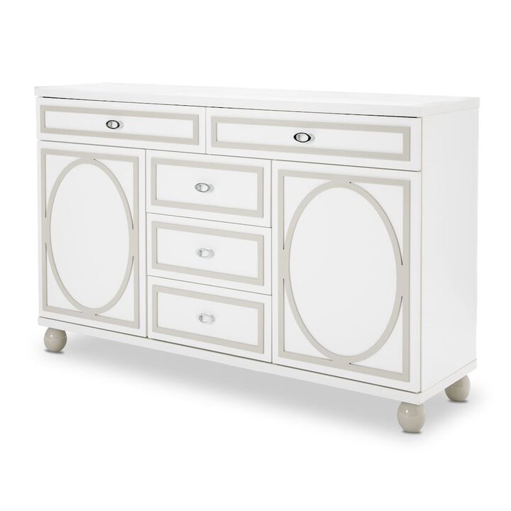 Michael Amini Sky Tower Dresser - Cloud White