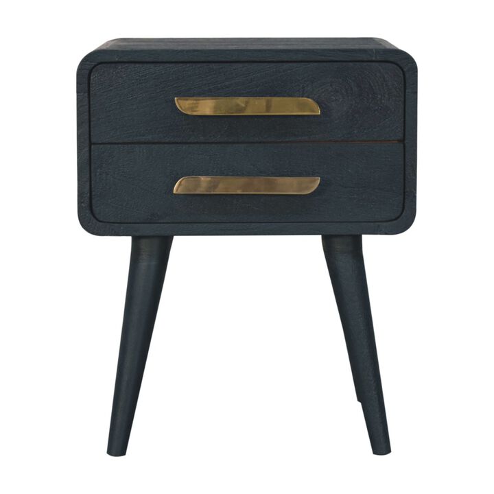 Artisan Furniture Solid Wood Midnight Teal Bedside Table