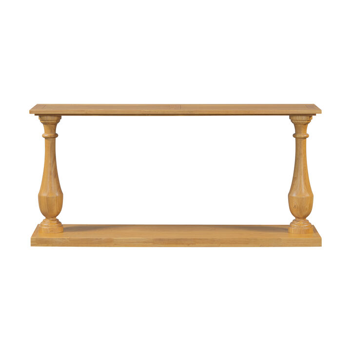 Merax  Vintage Sofa Table Console Table with Luxurious Pine Veneer
