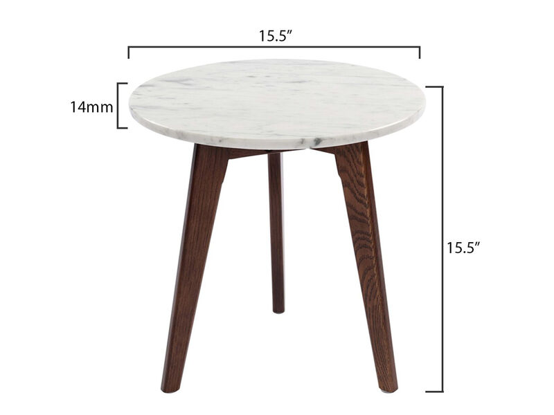Cherie 15" Round Italian Carrara Side Table