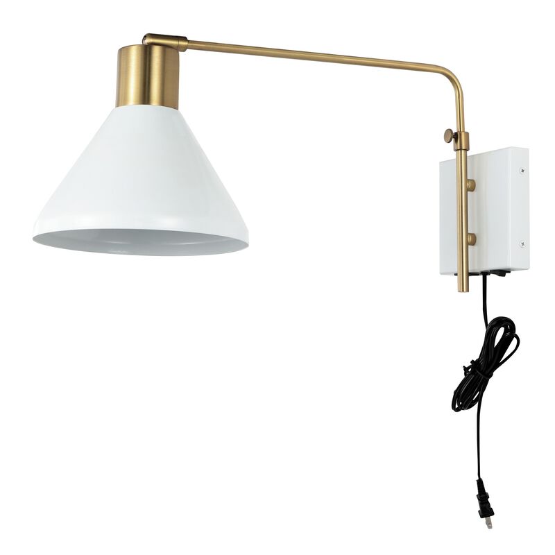 Max Swing Arm Modern Midcentury Iron USB Charging Port LED Sconce