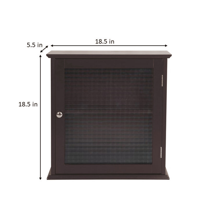 Teamson Home Chesterfield Removable Wooden Medicine Cabinet with Waffle Glass Door- Espresso
