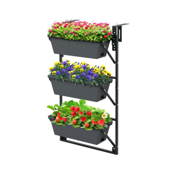 Hivvago Hanging Vertical Planter Wall-mounted Adjustable with Detachable Hooks