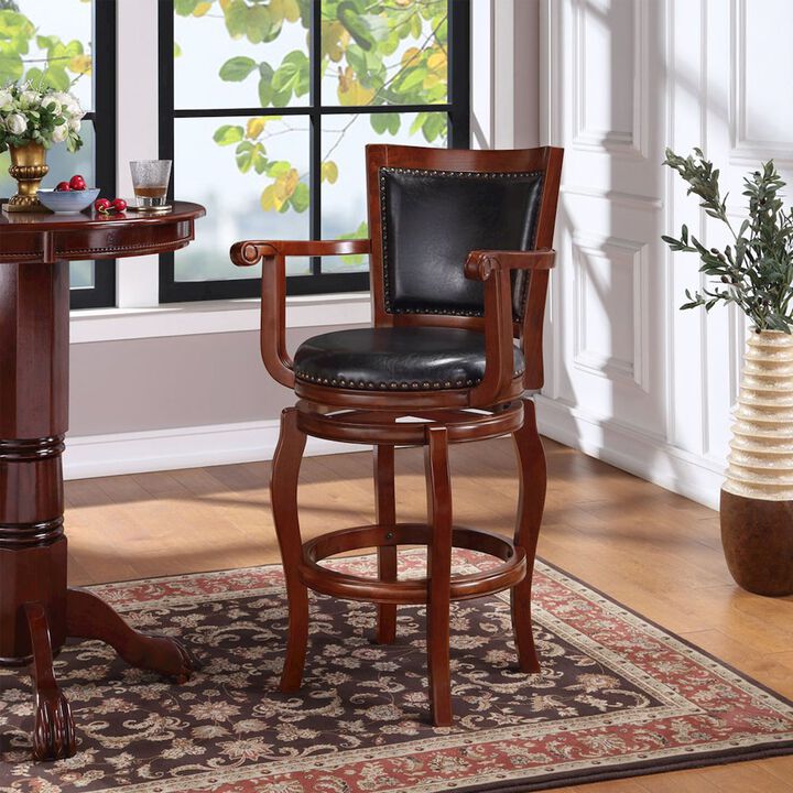 Boraam Jones Swivel Bar Stool - Black/Cherry