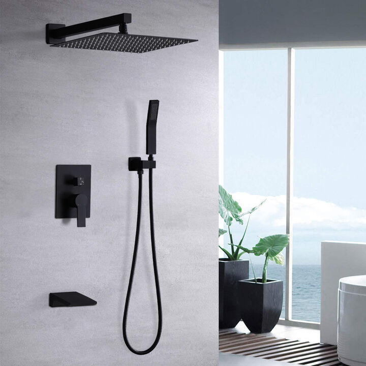 10 Inch Wall Mounted Rainfall Shower Head System Shower Faucet