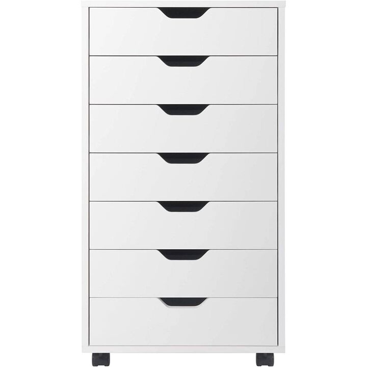 Hivvago Modern Scandinavian Style 7-Drawer Storage Cabinet Chest in White Finish