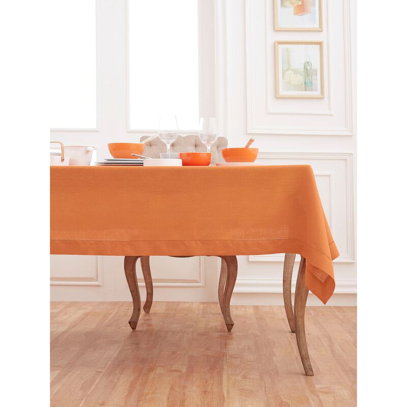 Solino Home 100% Pure Linen Tablecloth | Classic Hemstitch