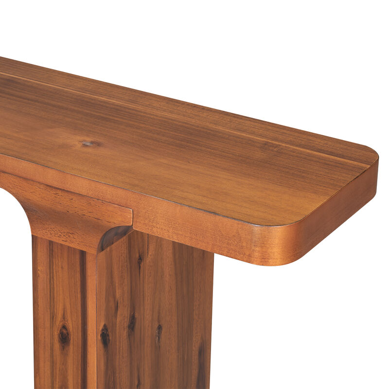 Merax Elegant Acacia Veneer Entryway Console Table