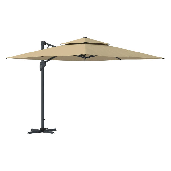 MONDAWE 10 ft. Square Offset Cantilever Outdoor Patio Umbrella