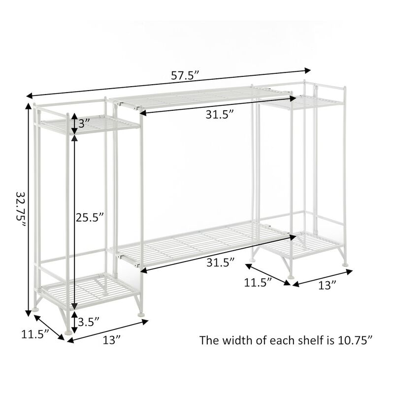 Convenience Concepts Xtra Storage 2 Tier Tall Folding Metal Shelves with Set of 2