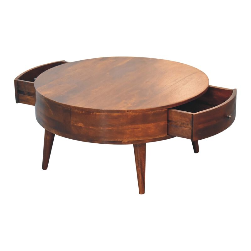 Odyssey Solid Wood 2 Drawer Chestnut Coffee Table