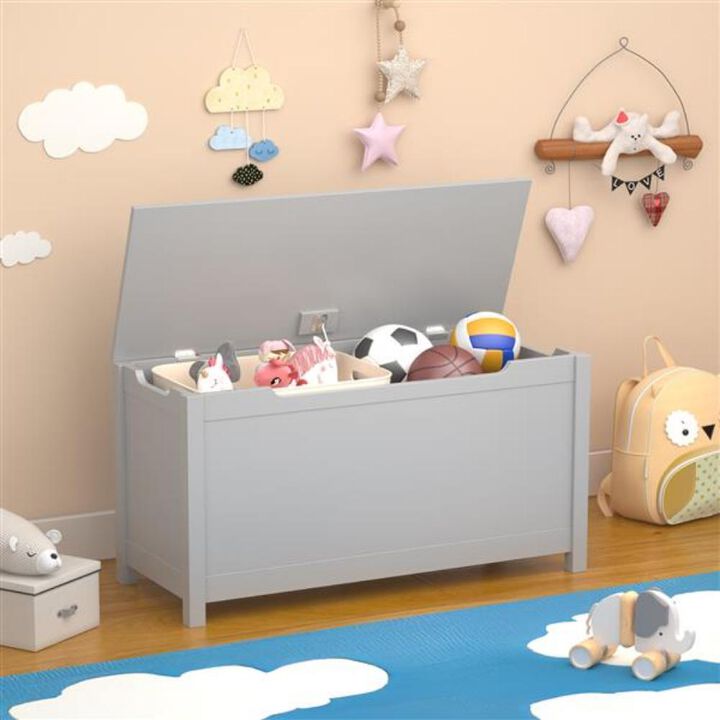 Kids Wooden Toy Box – Spacious Storage Chest for Toys, Books & Clothes