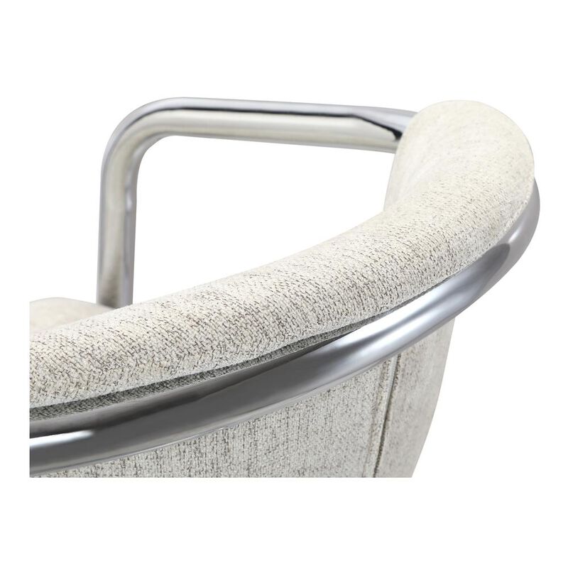 Moe’s Freeman Chrome Frame Counter Stool Blended Cream-Set Of Two