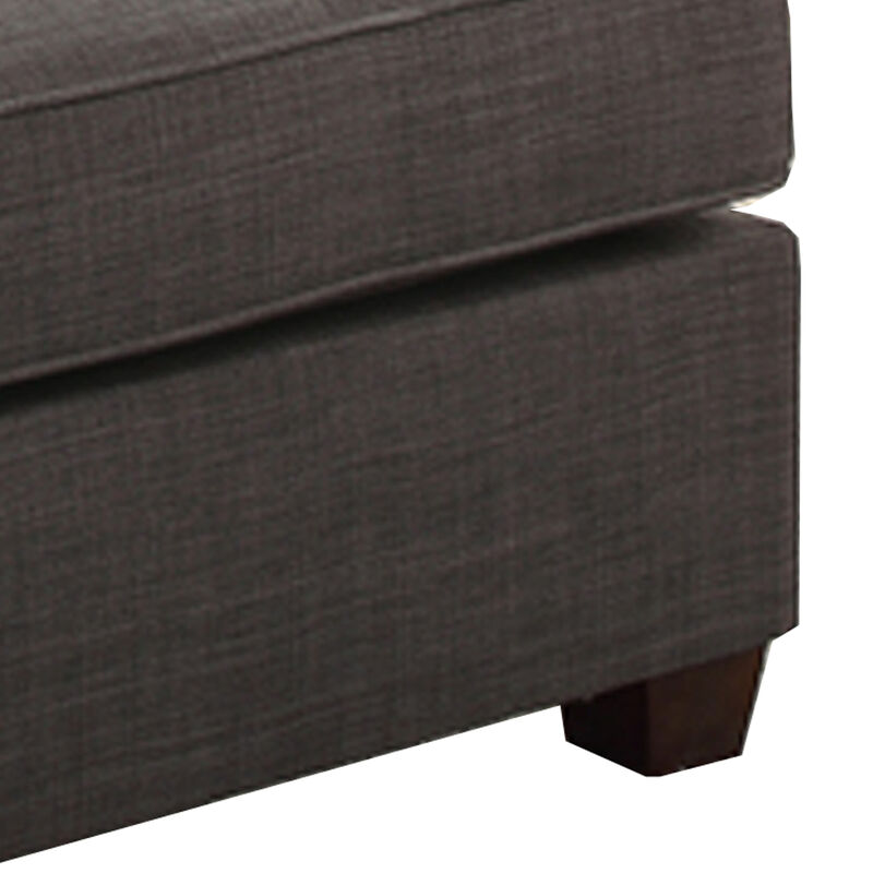 Cocktail Ottoman In Dark Gray Dorris Fabric-Benzara