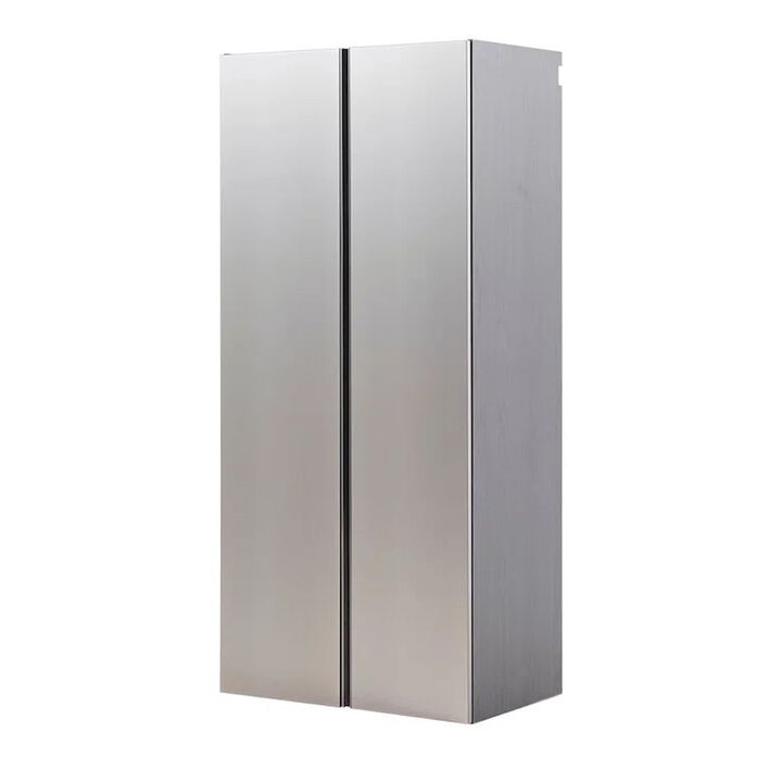FC Design Garage TECH Series Wood Utility Storage Garage Cabinet in Metallic Gray / Series Wall Mounted Wood Utility Storage Garage Cabinet in Metallic Gray (32 in W x 72 in H x 20 in D)