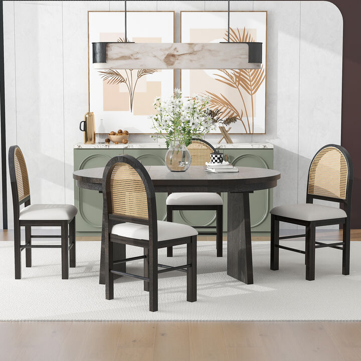 Merax 5-Piece Retro Functional Dining Set