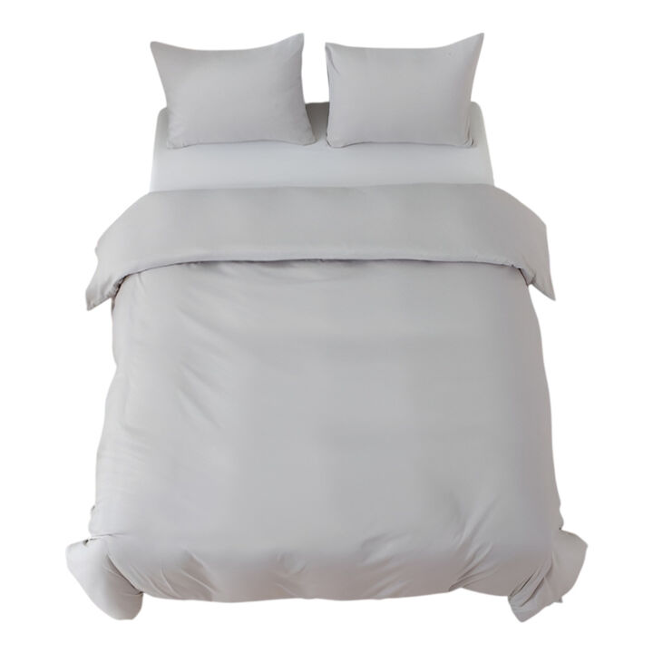 Duvet Cover Set – 3-Piece Solid Color Bedding, 1 Cover & 2 Pillow Shams