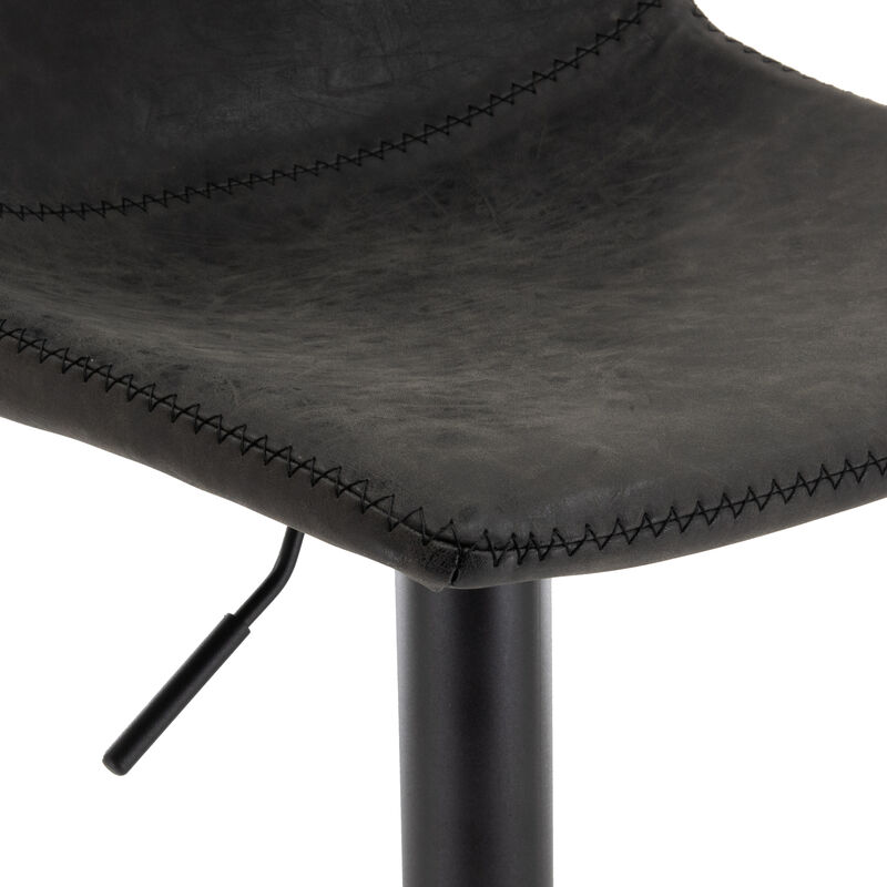 LeisureMod Tilbury Modern Adjustable Bar Stool With Footrest & 360-Degree Swivel Set of 2
