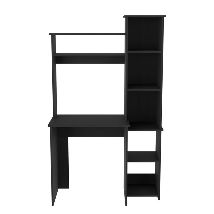 Versailles Writintg Desk, Two Superior Shelves, Five Cubbies - Black