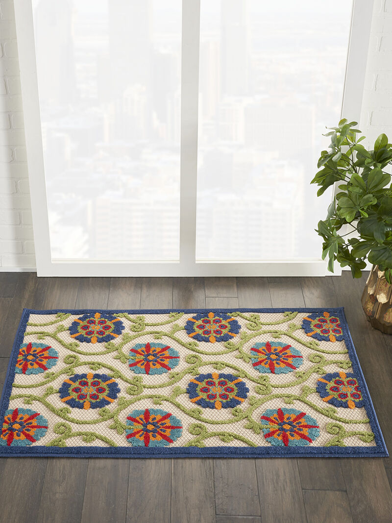 Aloha ALH19 Blue/Multicolor 3'6" x 5'6" Rug