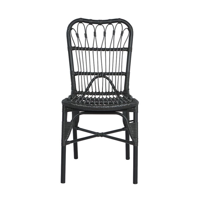 Merax Outdoor PE Wicker Patio Dining Chairs Set of 2