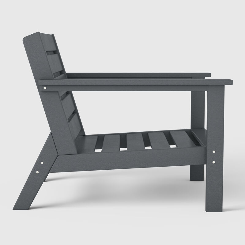 WestinTrends Outdoor Modern HDPE Patio Club Chair with Deep Seat Cushions