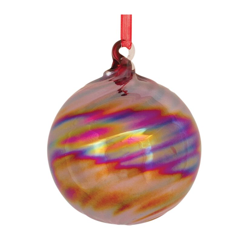 Set of 12 Iridescent Glass Ornaments – Elegant Christmas Tree Decorations with Shimmering, Reflective Finish