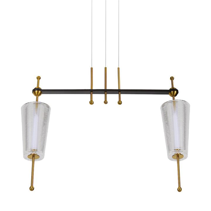 VONN Lighting Integrated LED Pendant Light Height Adjustable Linear Chandelier