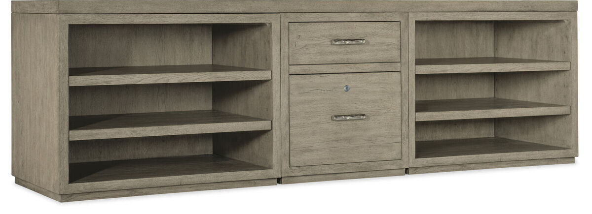 Linville Falls 96" Credenza with File and Two Open Desk Cabinets Credenza
