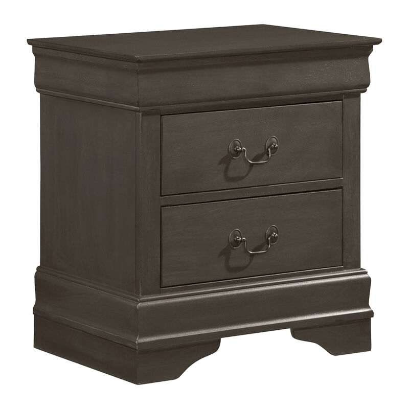 Fy Three Piece Full Size Bedroom Set, Modern Brass Metal Handles, Stained Gray - Benzara
