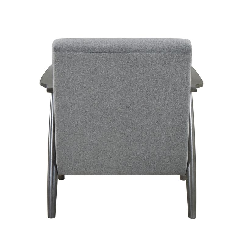 Tira 32 Inch Accent Chair, Channel Stitched, Gray Velvet, Solid Wood Frame - Benzara