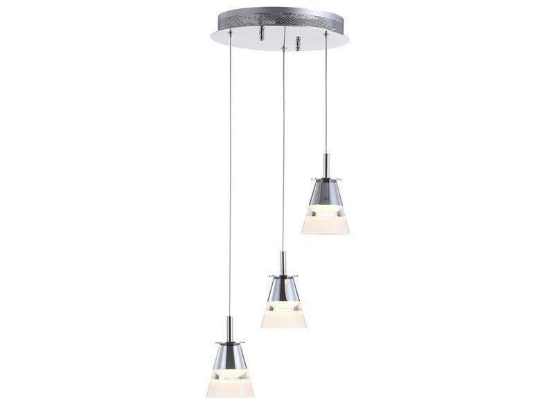 Alain 12.5" 3-Light Adjustable Cascading Metal Integrated Cluster LED Pendant