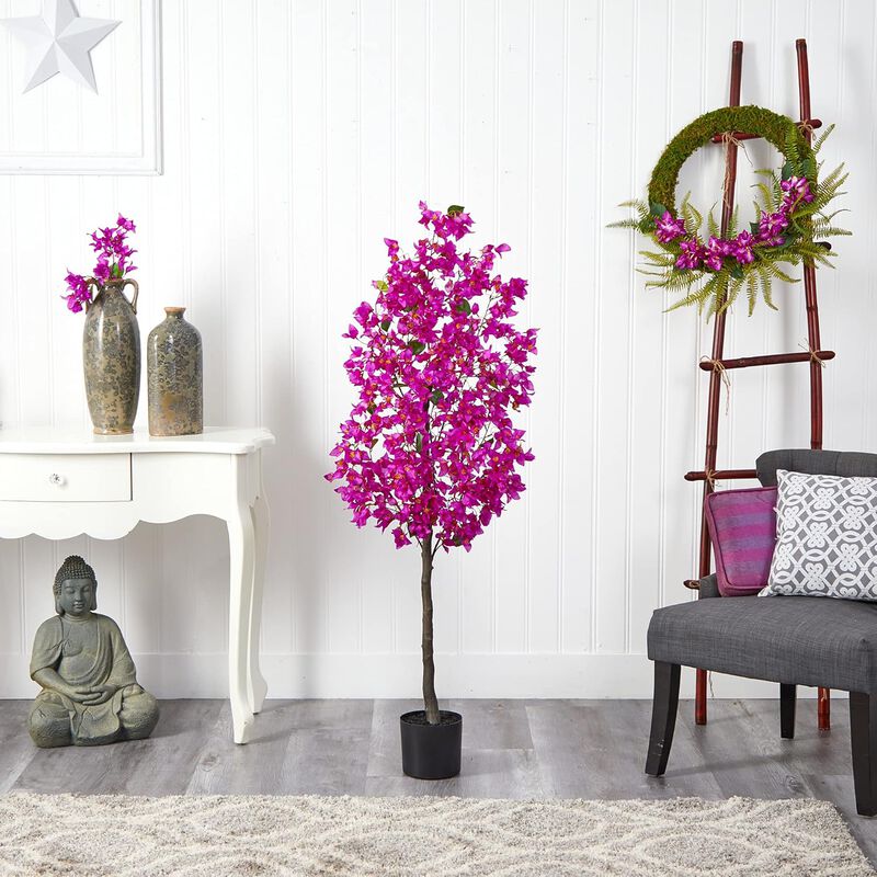 Hivvago 5 Feet Bougainvillea Artificial Tree