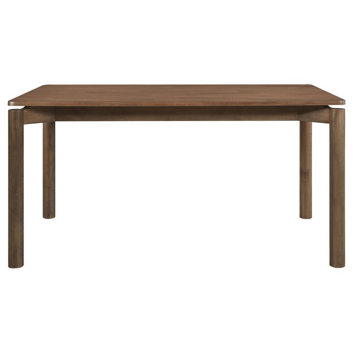 Rida Dining Table, Rich Dark Brown Hardwood, Rectangular 59 Inch Top - Benzara