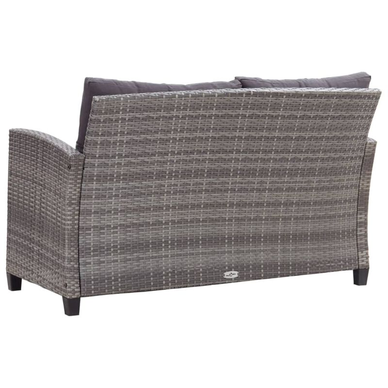 vidaXL 6 Piece Garden Sofa Set with Cushions Poly Rattan Dark Gray