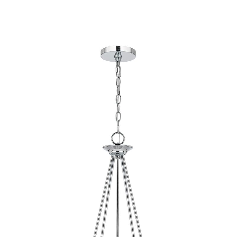 Wehy 30 Inch Chandelier w Canopy, Chrome Metal, Candelabra Design - Benzara