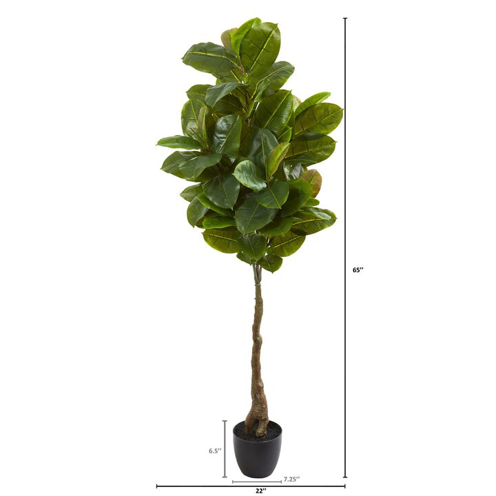 Hivvago 65 Inches Rubber Leaf Artificial Tree (Real Touch)