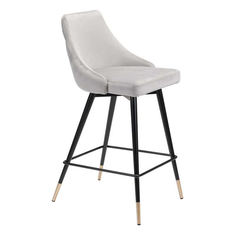 Belen Kox Piccolo Counter Chair, Gray Velvet, Belen Kox