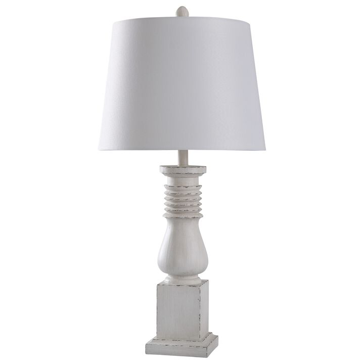 Old White Istress Table Lamp (Set of 2)