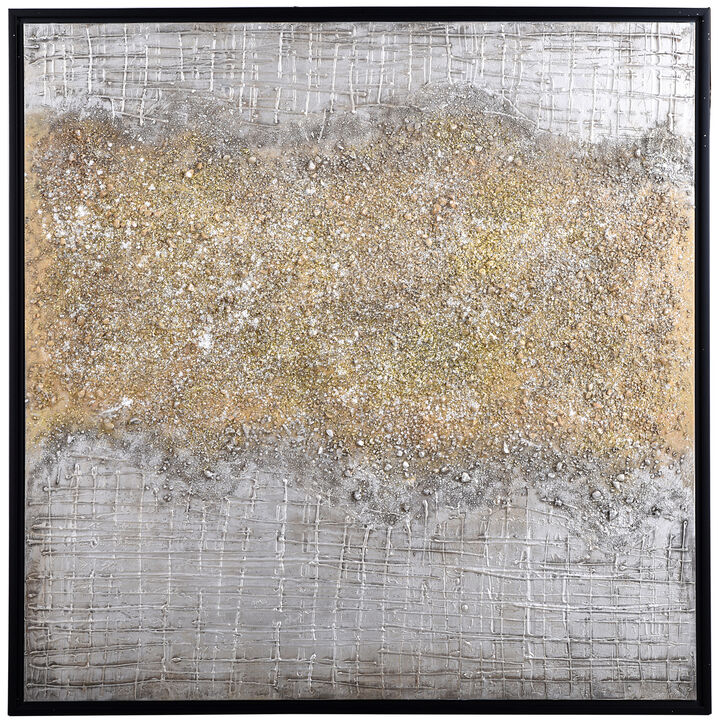 Silver & Gold Rupture Framed Print