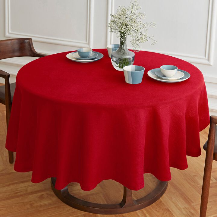 Solino Home 100% Pure Linen Round Tablecloth | Sonoma