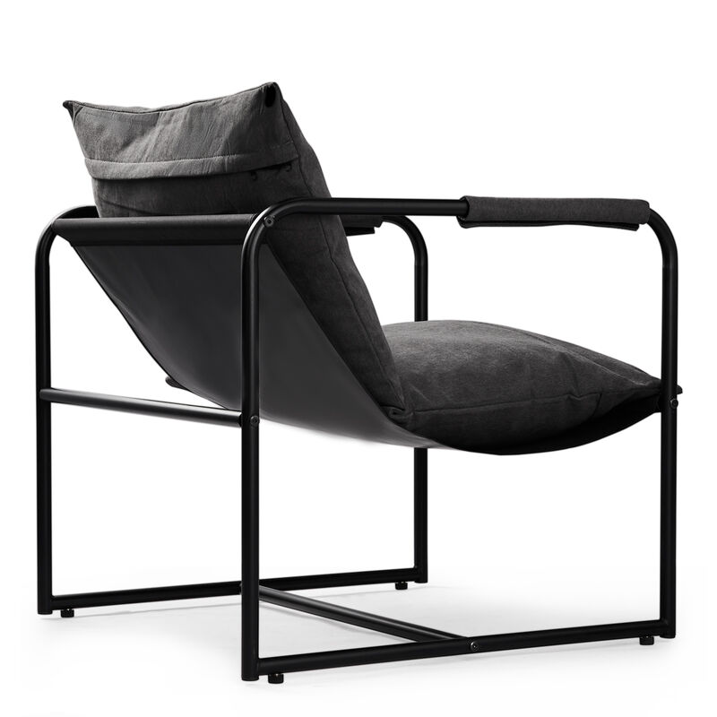 Outdoor Courtyard Iron Sofa with Cushions and Durable Oxford Cloth
